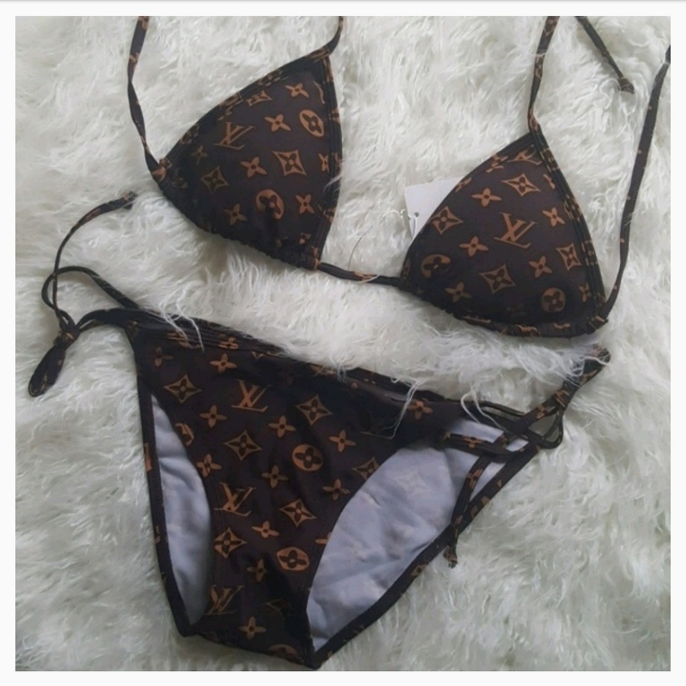 Fashion COUTURE Designer BIKINI M/L MONOGRAM LOGO